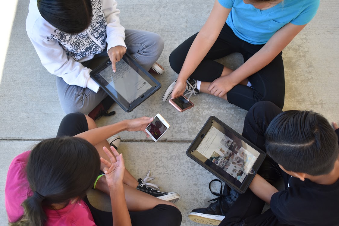 Current technology allows students to use electronics for both studying and fun.