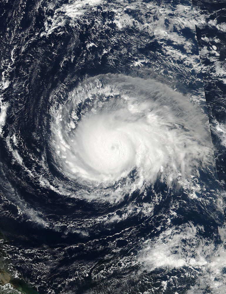 A satellite photo of Hurricane Irma in its earlier stages.