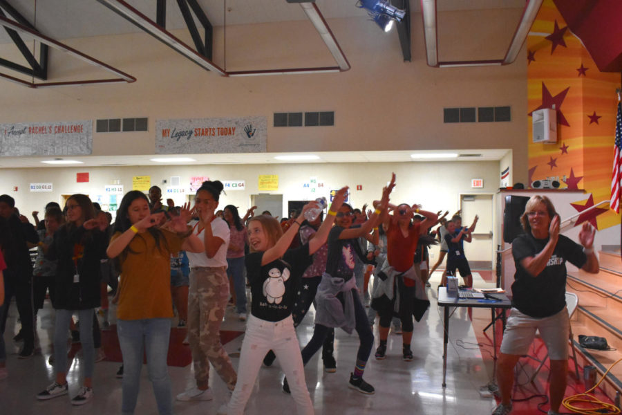 Students had so much dancing fun with their friends at the atten-dance.