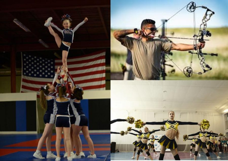 cheer stunts bow and arrow