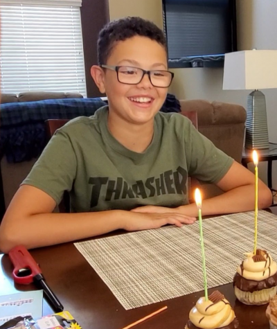 Karter H. on his 12th birthday two weeks before the aneurysm ruptured.