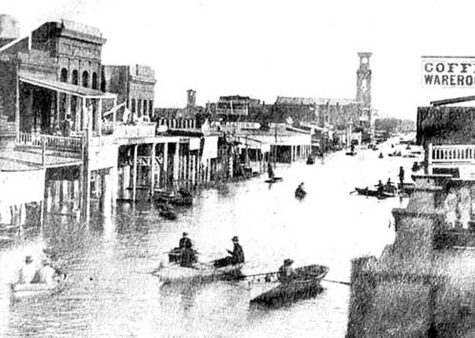 The Great Flood of 1862 caused massive destruction to many towns.