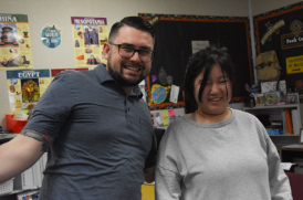 Mariah M. has formed very close connections to her teacher, Mr. Peek.