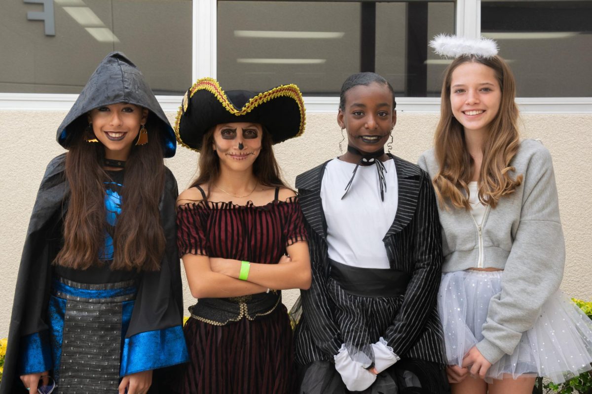 These are some students dressed up for the final red ribbon spirit day of the week.