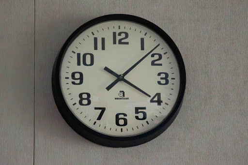 A clock that hasn’t been changed to daylight savings time. 