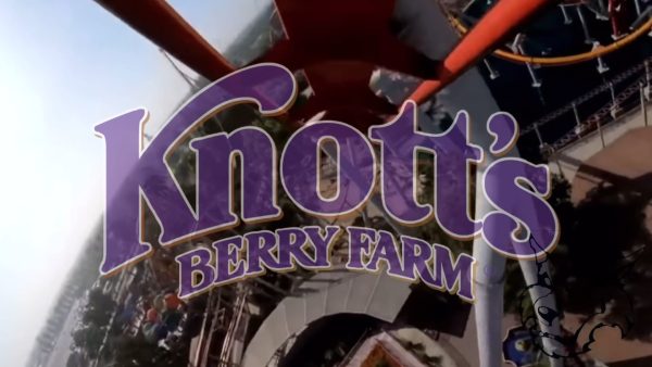The Knotts Berry Farm logo and rides. 
