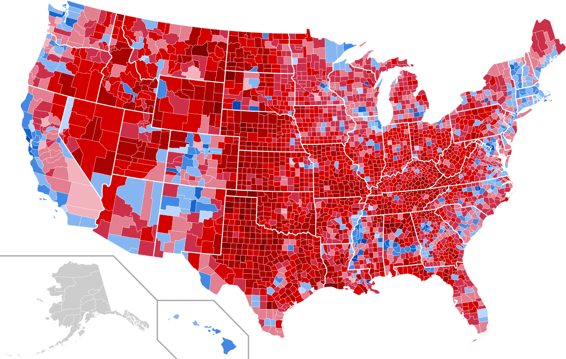 This is the final map of the locations each presidential candidate was able to claim.

Photo Credit: Wikimedia Commons and GordFather69 
Link to license: https://creativecommons.org/licenses/by/4.0/deed.en