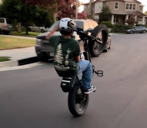 A Day Creek Coyote doing a wheelie down his neighborhood. 

Credits: Preston G.