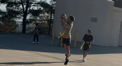 Day Creek Coyote, Hudson P., plays flag football after school.