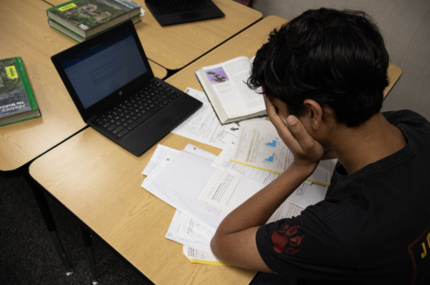 Some students feel a little  overwhelmed with last week’s assignments before summer break. 
